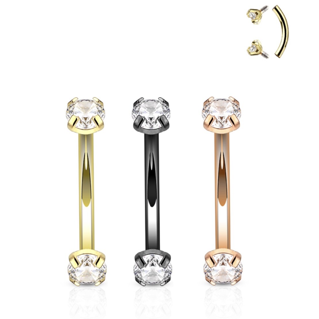 3PK NATURAL PRONG GEM INT EYE 16G 5/16&quot;