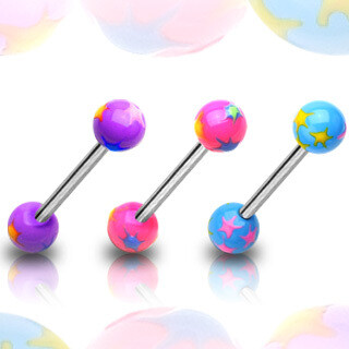 3PK STARBURSTS TONGUE BARS 14G 5/8"