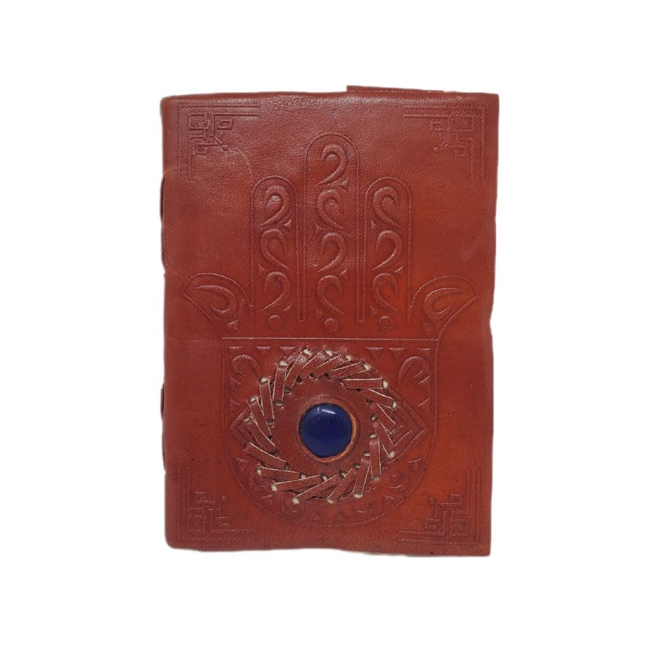 EVIL EYE HAND W/STONE LEATHER JOURNAL