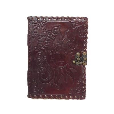 SUN MOON LEATHER JOURNAL W/LATCH