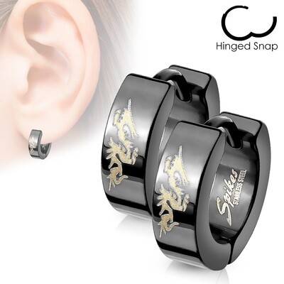 BLACK DRAGONS HINGE EARRINGS