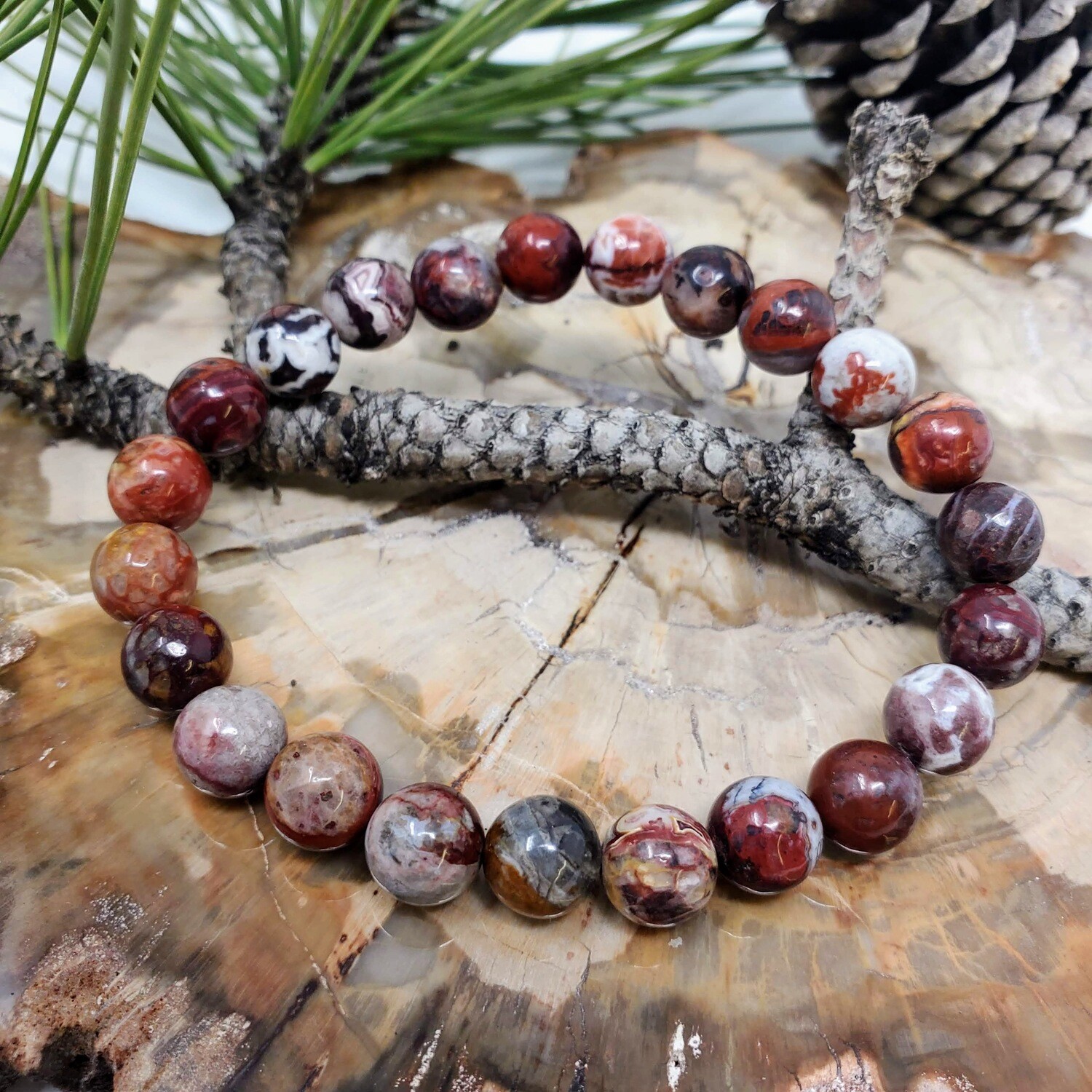 MEXICAN LACE AGATE 8MM BRACELET