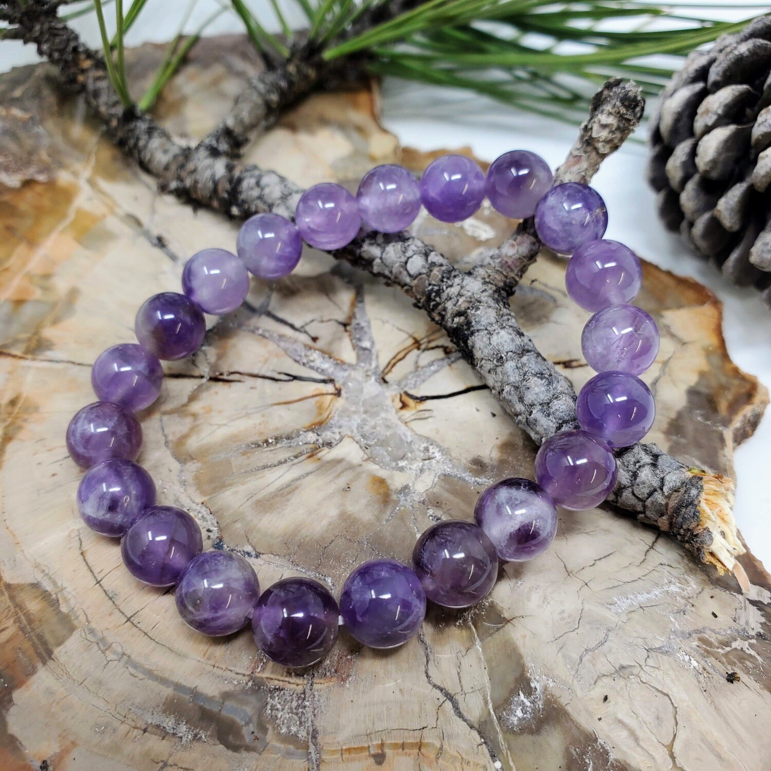 AMETHYST 8MM BRACELET