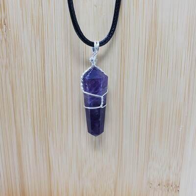 AMETHYST WIRE WRAP NECKLACE