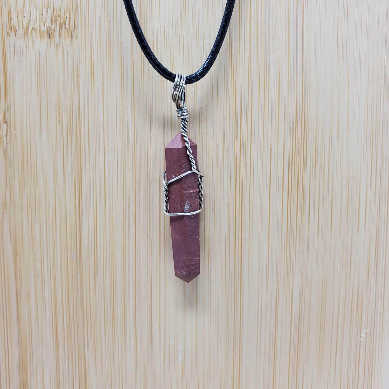 RED JASPER WIRE WRAP NECKLACE