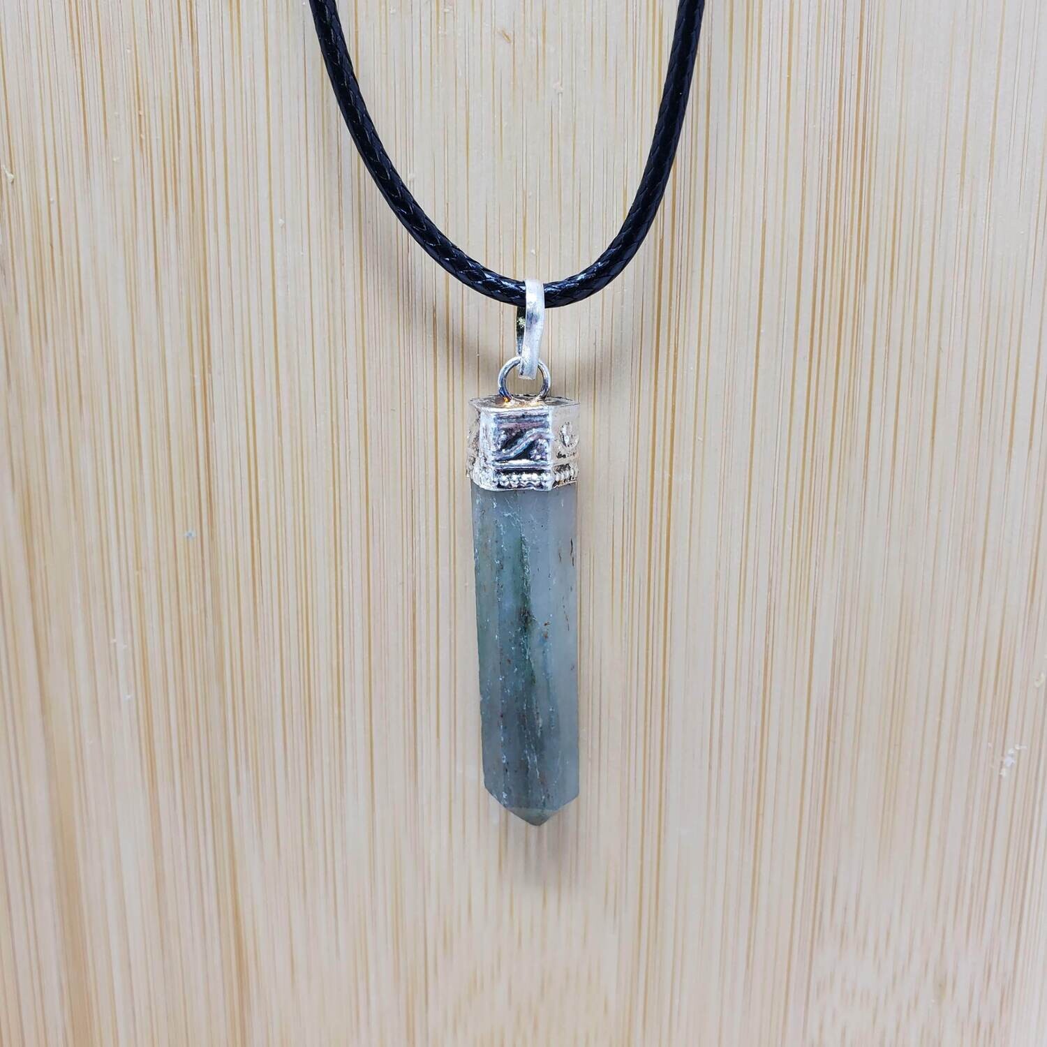 GREEN AVENTURINE PENCIL NECKLACE