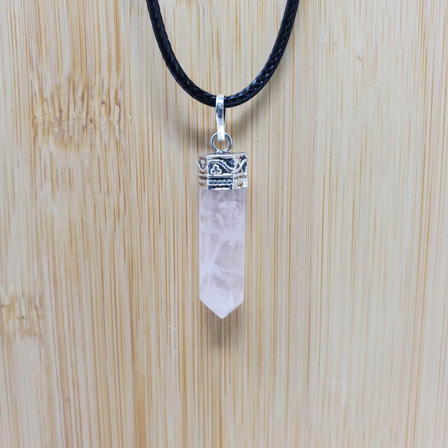 ROSE QUARTZ PENCIL NECKLACE