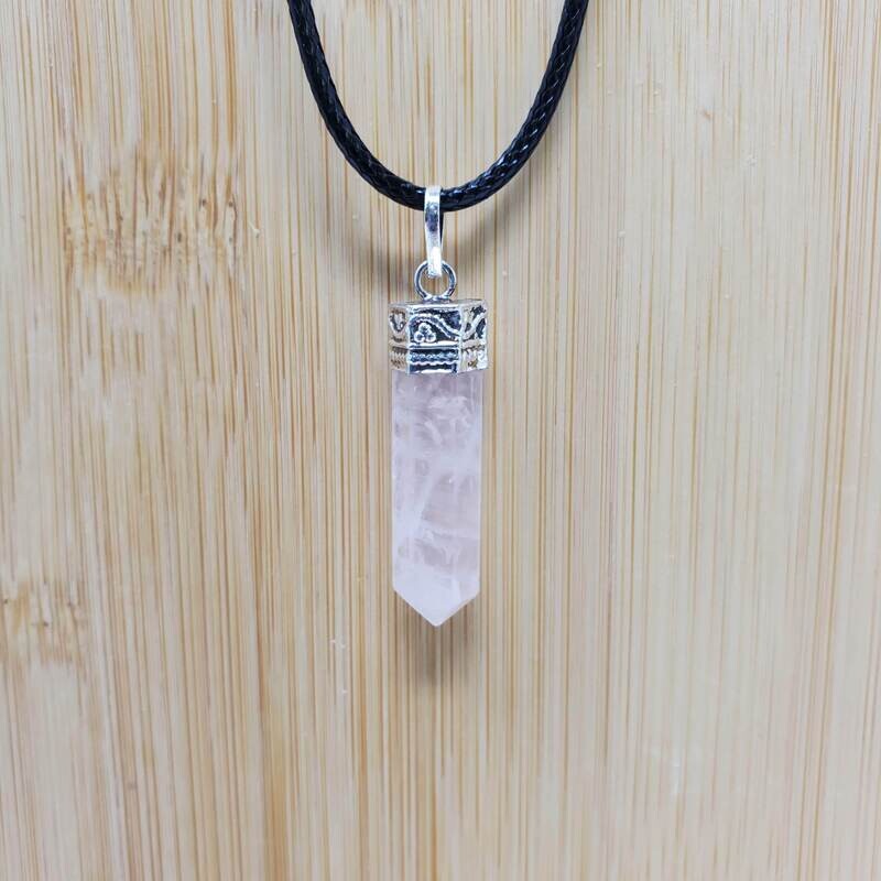 ROSE QUARTZ PENCIL NECKLACE