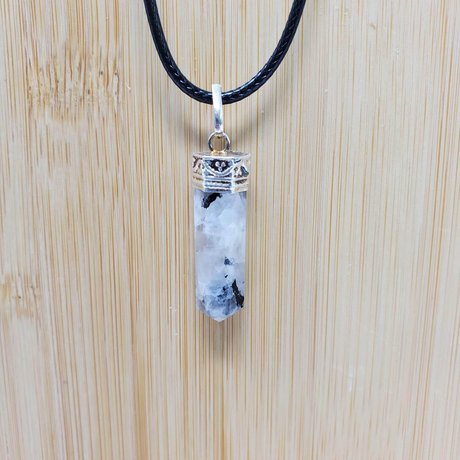 RAINBOW MOONSTONE PENCIL NECKLACE
