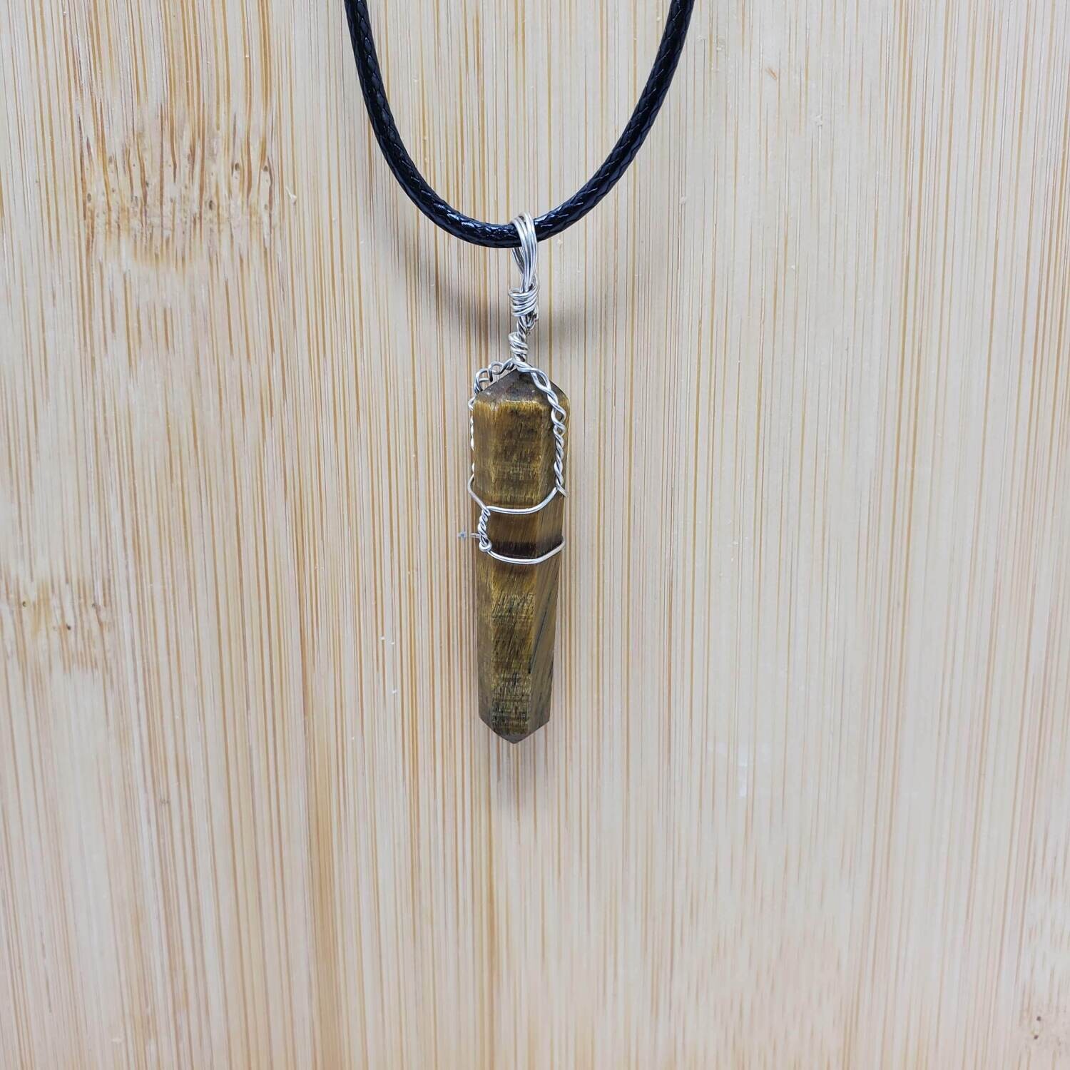 TIGER EYE WIRE WRAP NECKLACE