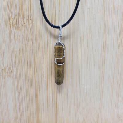 TIGER EYE WIRE WRAP NECKLACE