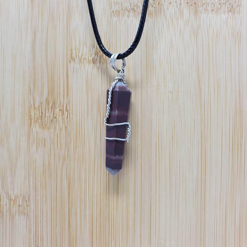 SHIVA LINGAM WIRE WRAP NECKLACE