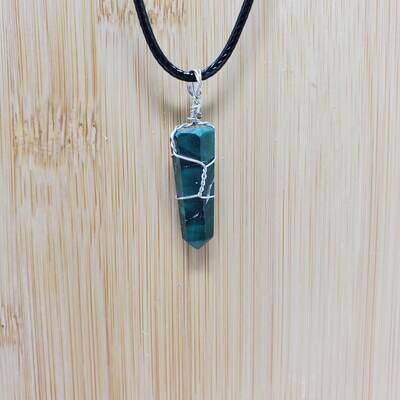MALACHITE WIRE WRAP NECKLACE