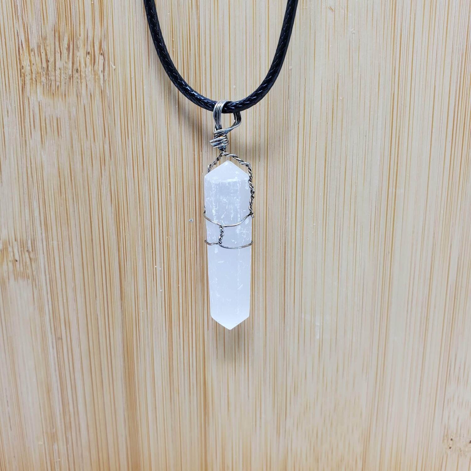 SELENITE WIRE WRAP NECKLACE