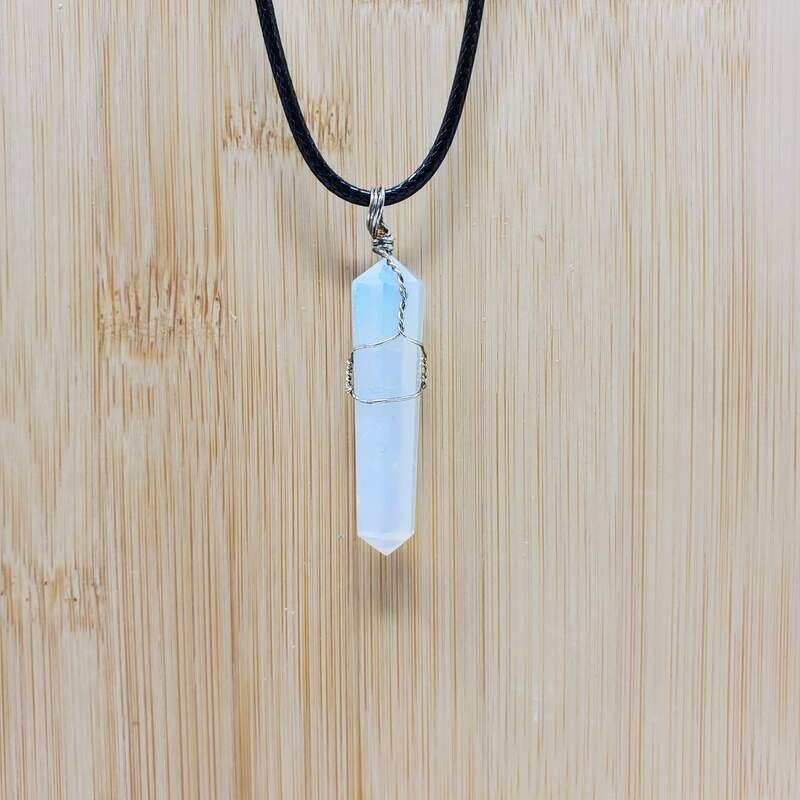 OPALITE WIRE WRAP NECKLACE
