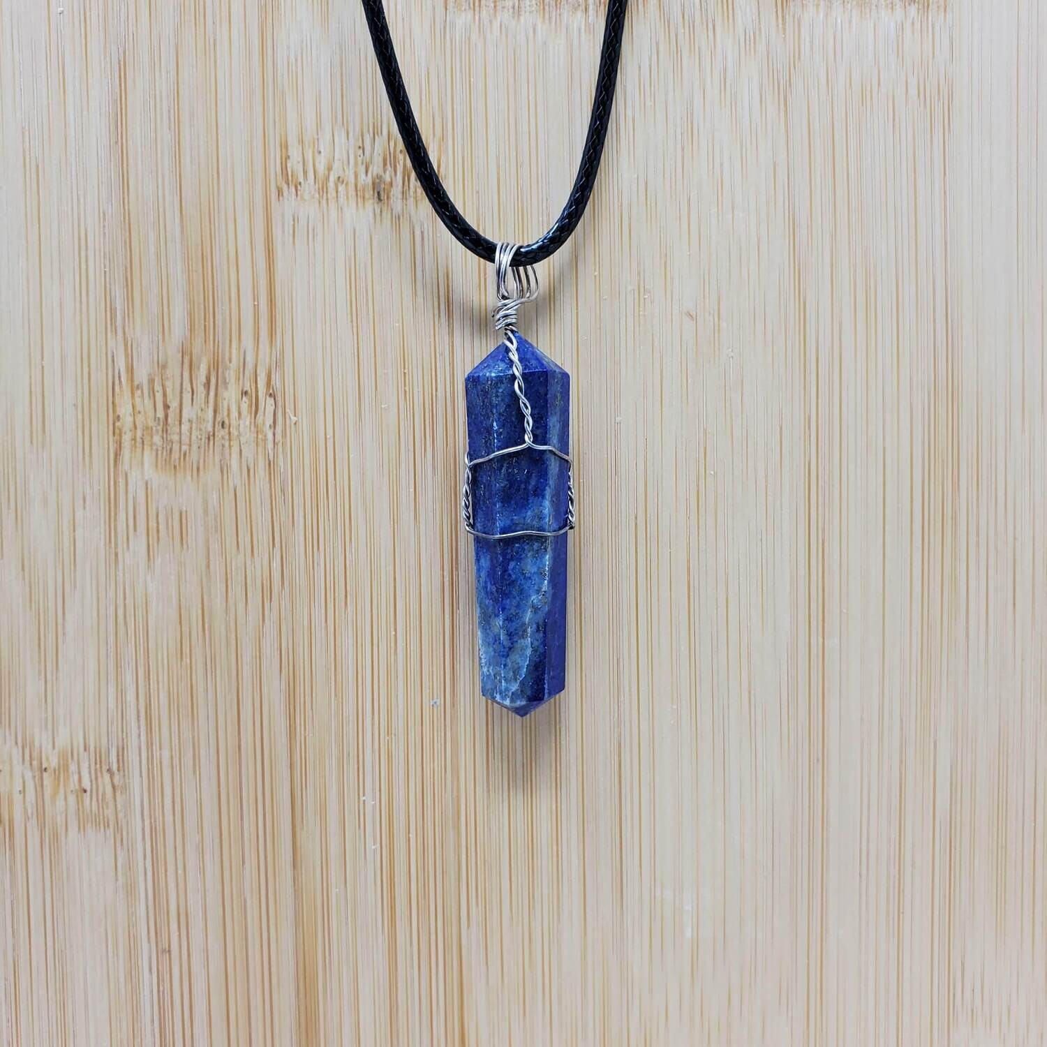 LAPIS LAZULI WIRE WRAP NECKLACE
