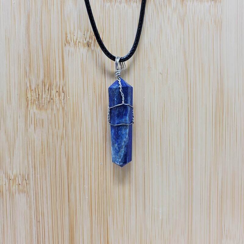 LAPIS LAZULI WIRE WRAP NECKLACE