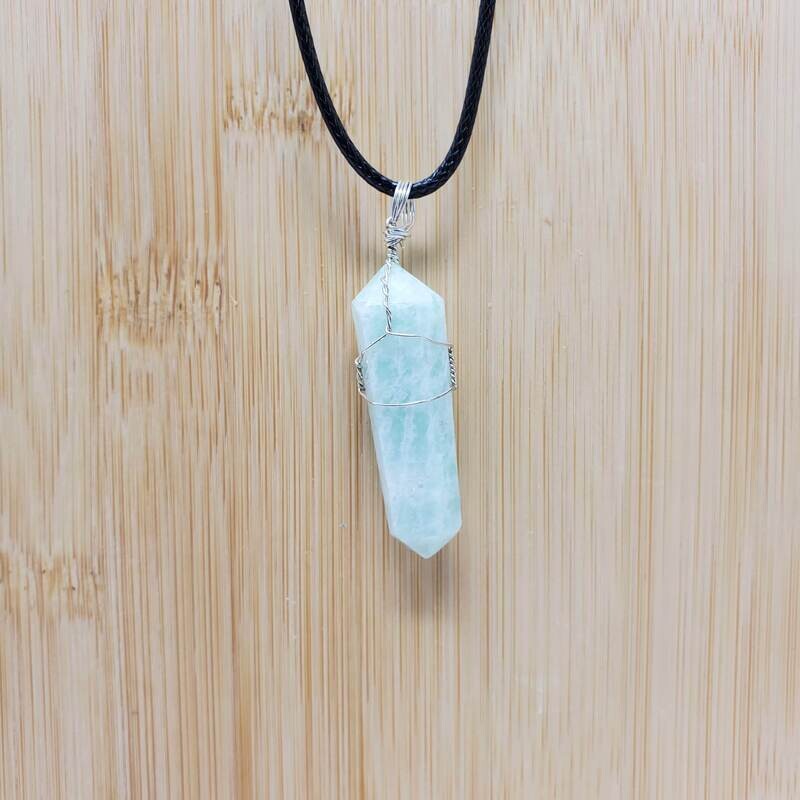 AMAZONITE WIRE WRAP NECKLACE