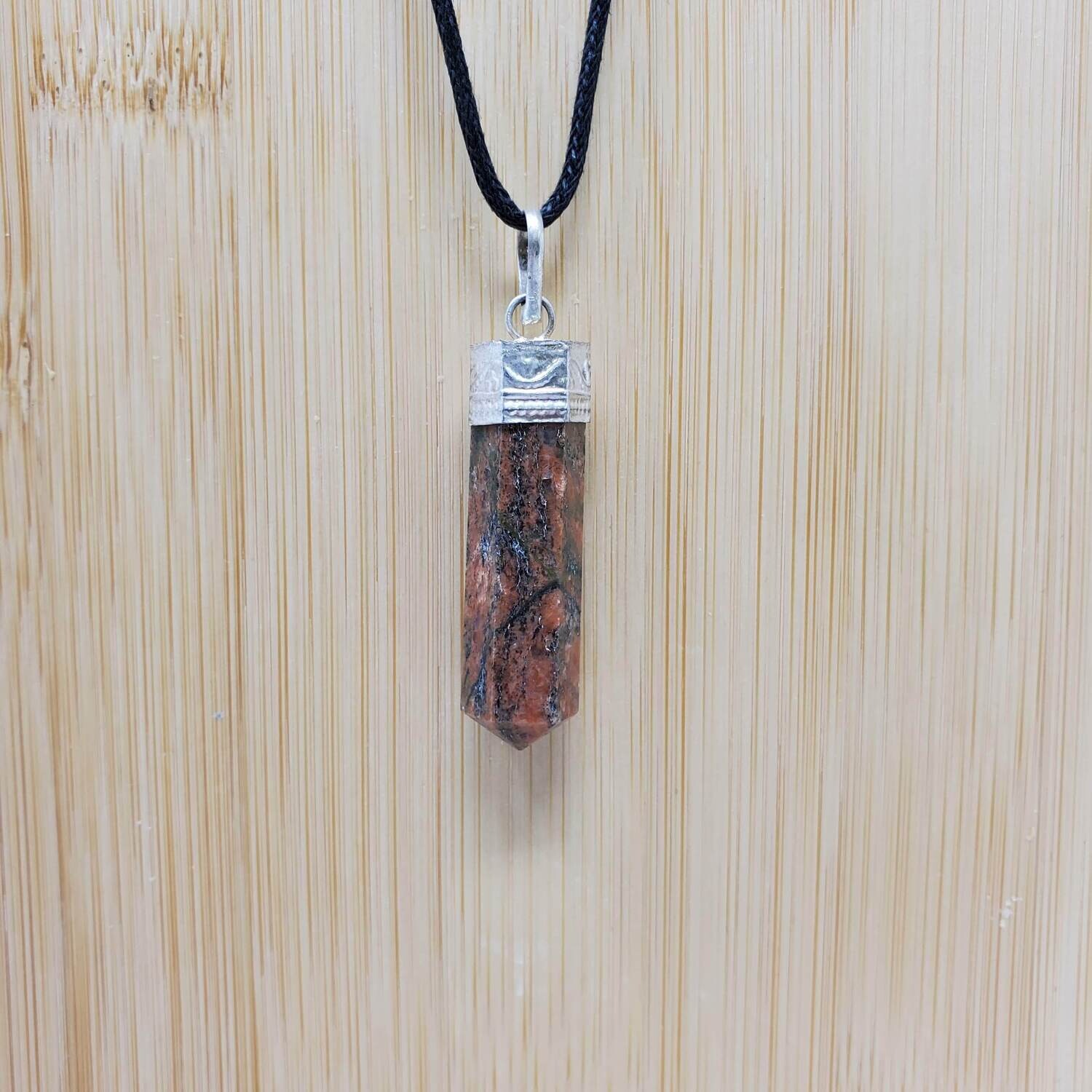 UNAKITE PENCIL NECKLACE