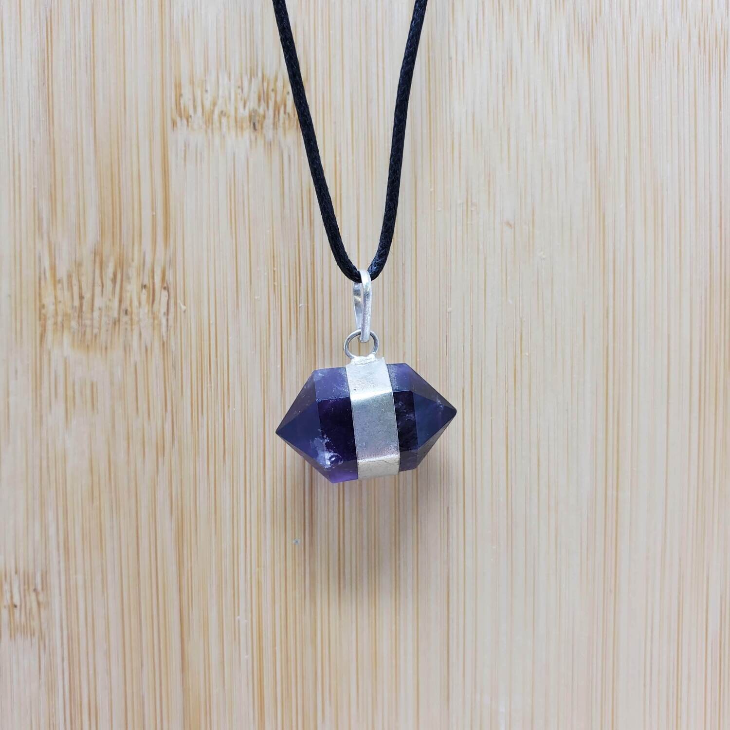 AMETHYST HERKIMER PENDANT NECKLACE