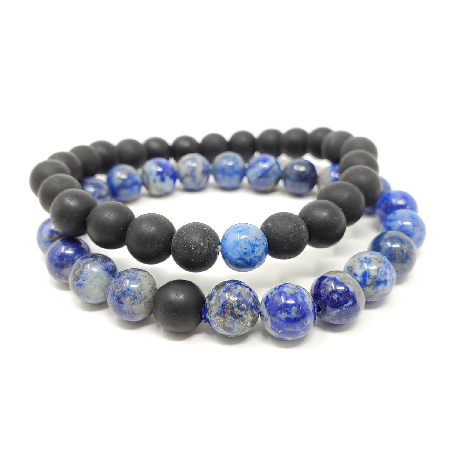 LAPIS/BLKAGATE COUPLE BRACELETS