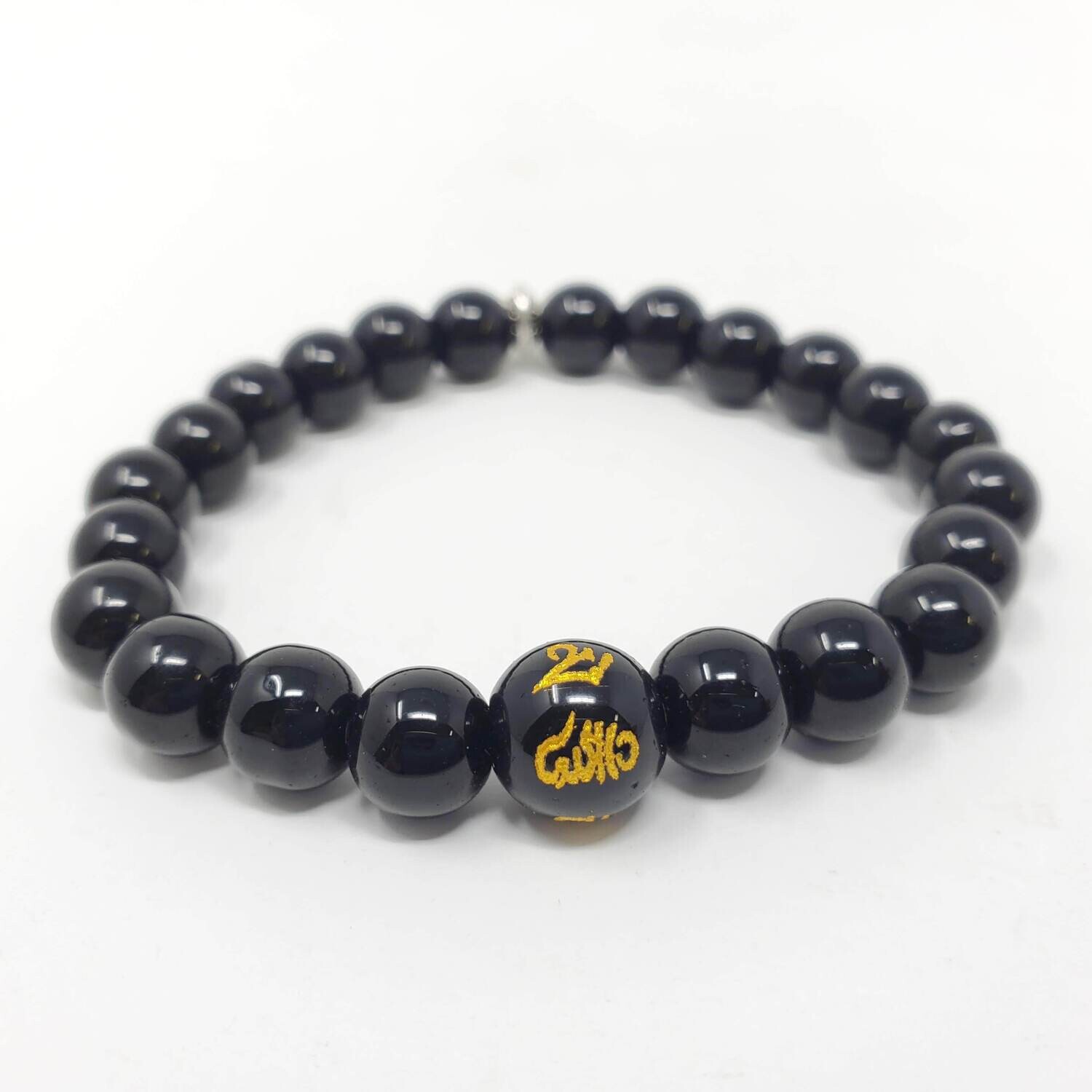 OM MANI OBSIDIAN BRACELET