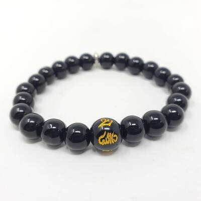 OM MANI OBSIDIAN BRACELET