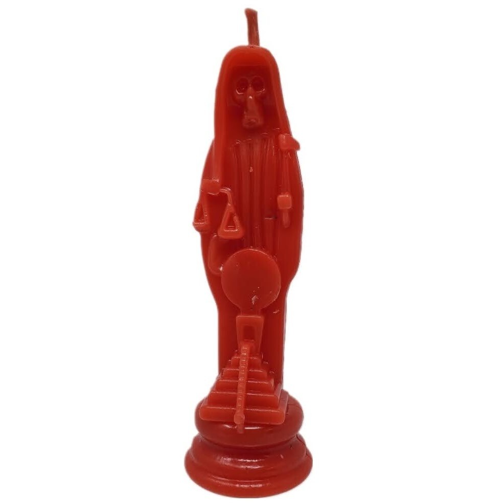 RED SANTA MUERTE CANDLE SMALL