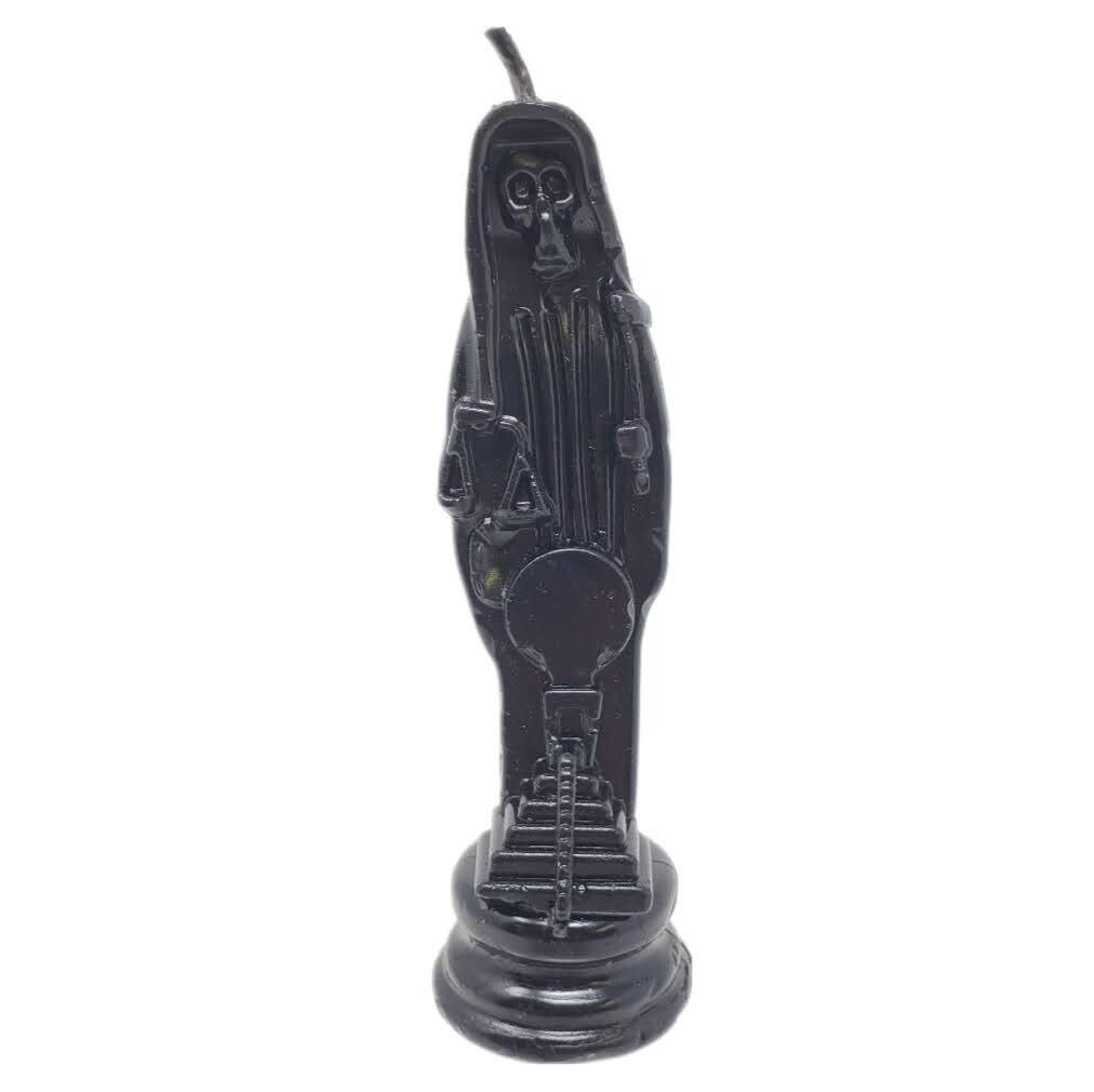 BLACK SANTA MUERTE CANDLE SMALL