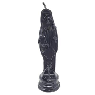 BLACK SANTA MUERTE CANDLE SMALL