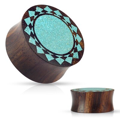 CRUSHED TURQ WOOD PLUGS