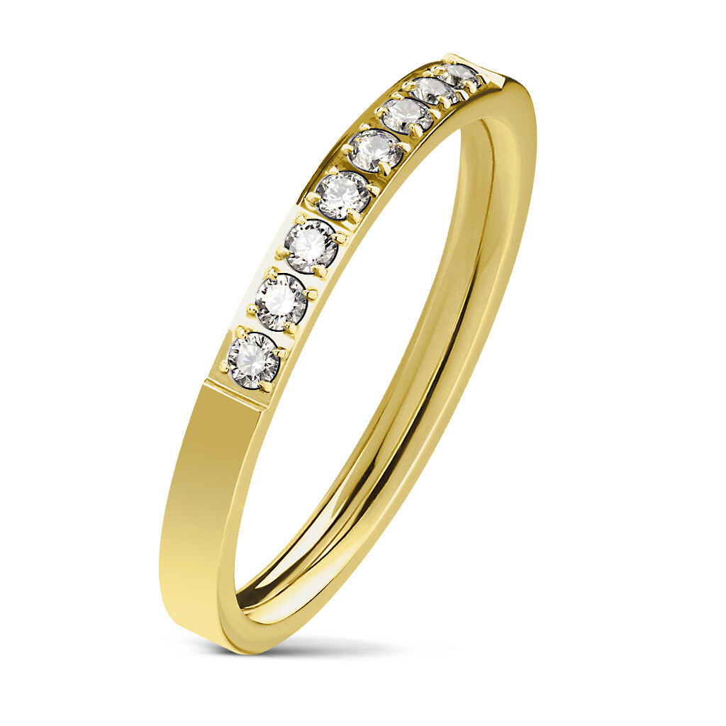 316L 8CZ CNC SET GOLD RING