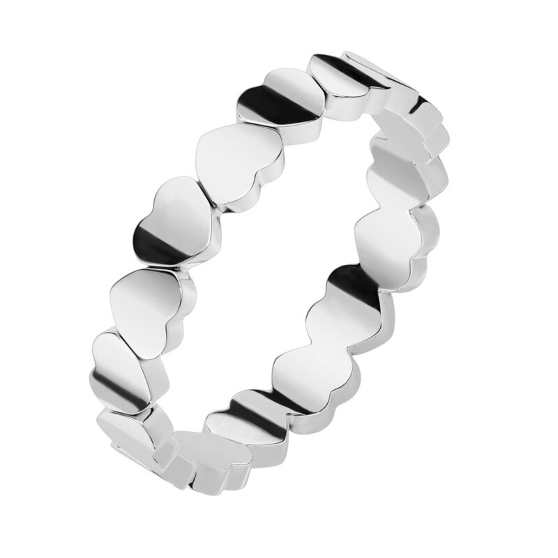 316L HEARTS LINKED RING