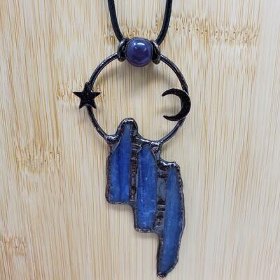 KYANITE CELESTIAL COMET ORNATE NECKLACE