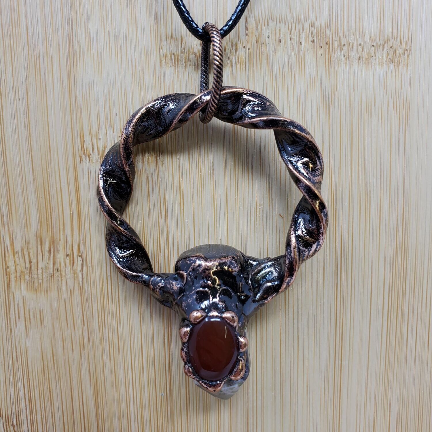AGATE/OCEAN JASPER CIRCLE POINT ORNATE NECKLACE