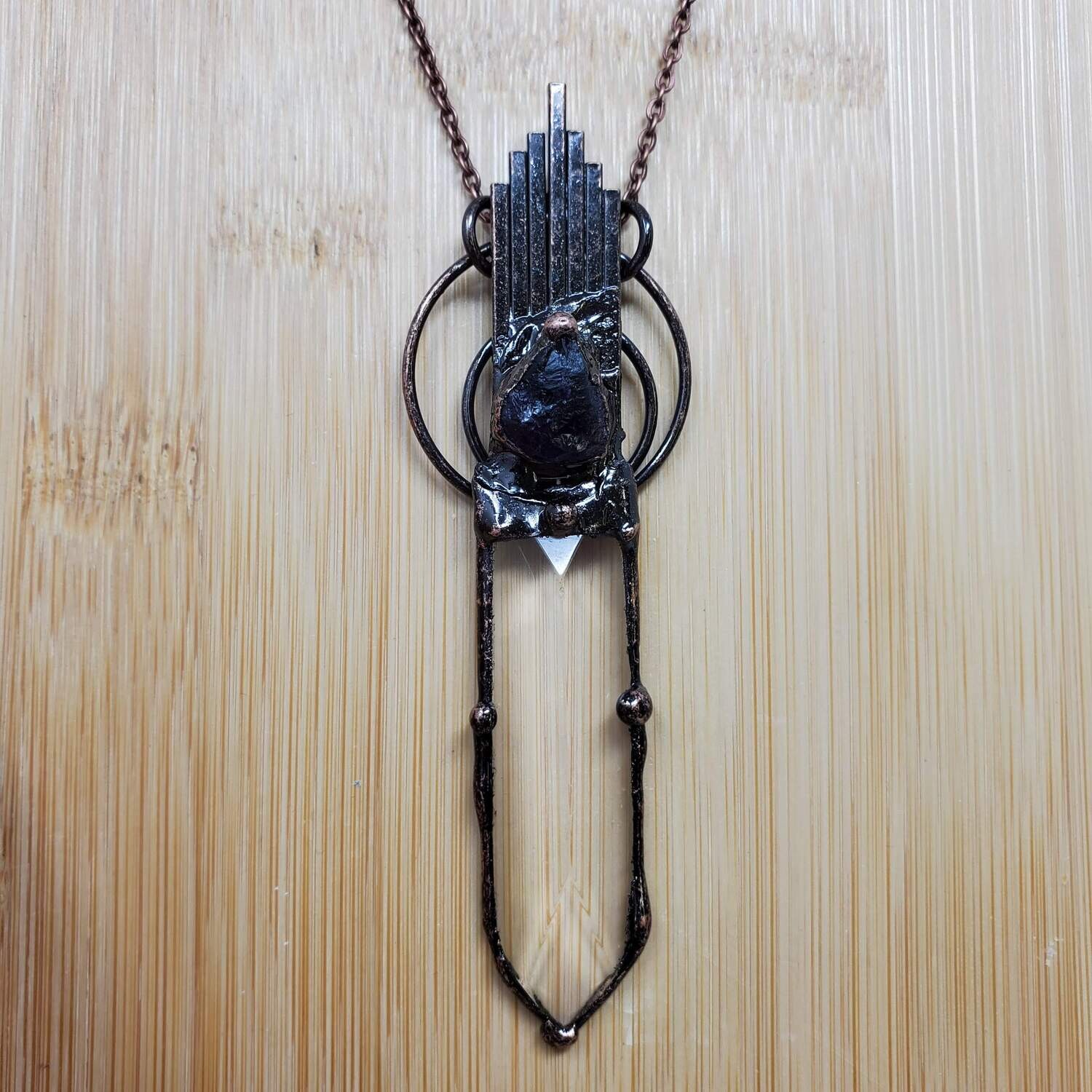 VINTAGE SWORD CRYSTAL ORNATE NECKLACE
