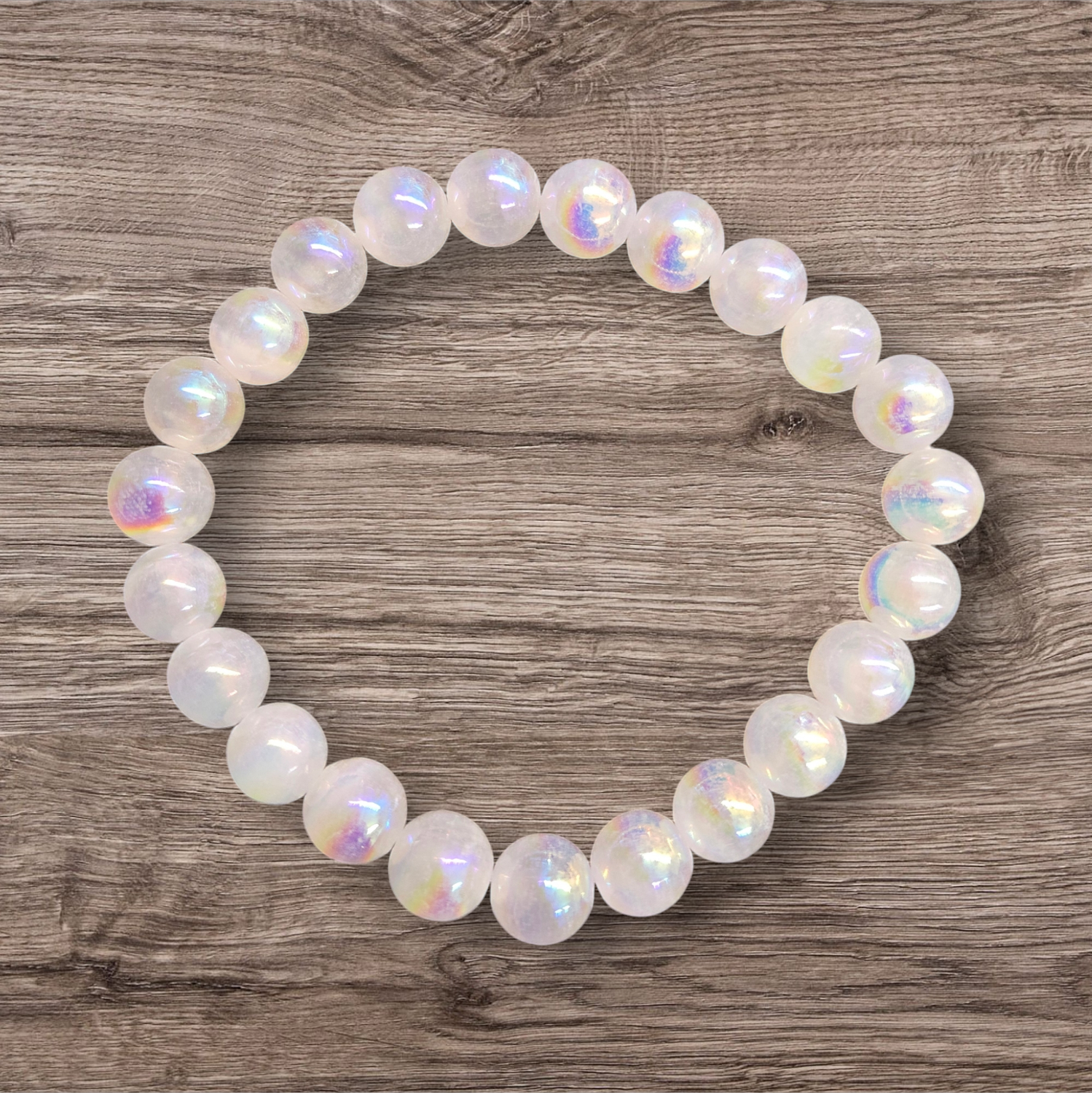 ANGEL AURA SELENITE 8MM BRACELET