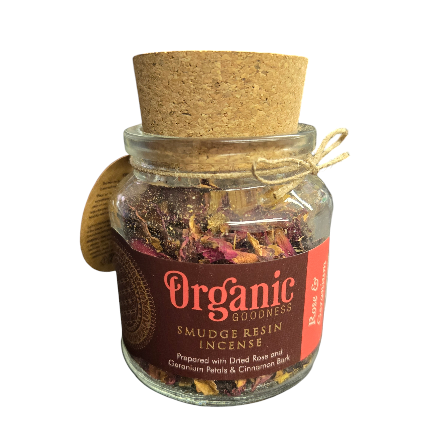 ROSE &amp; GERANIUM ORGANIC SMUDGE RESIN INCENSE
