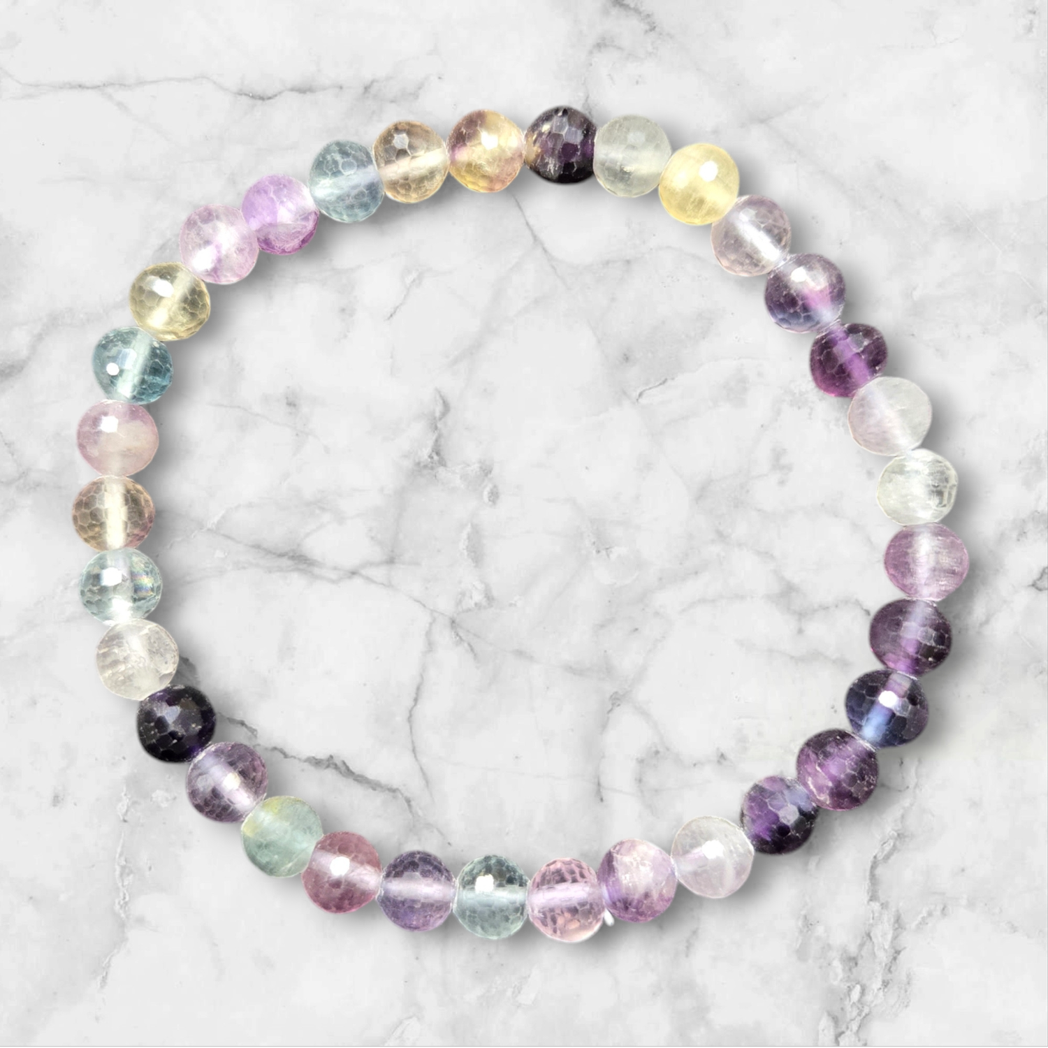 FLUORITE FACETED BRACELET 6MM