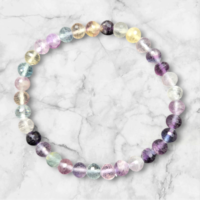 FLUORITE FACETED BRACELET 6MM