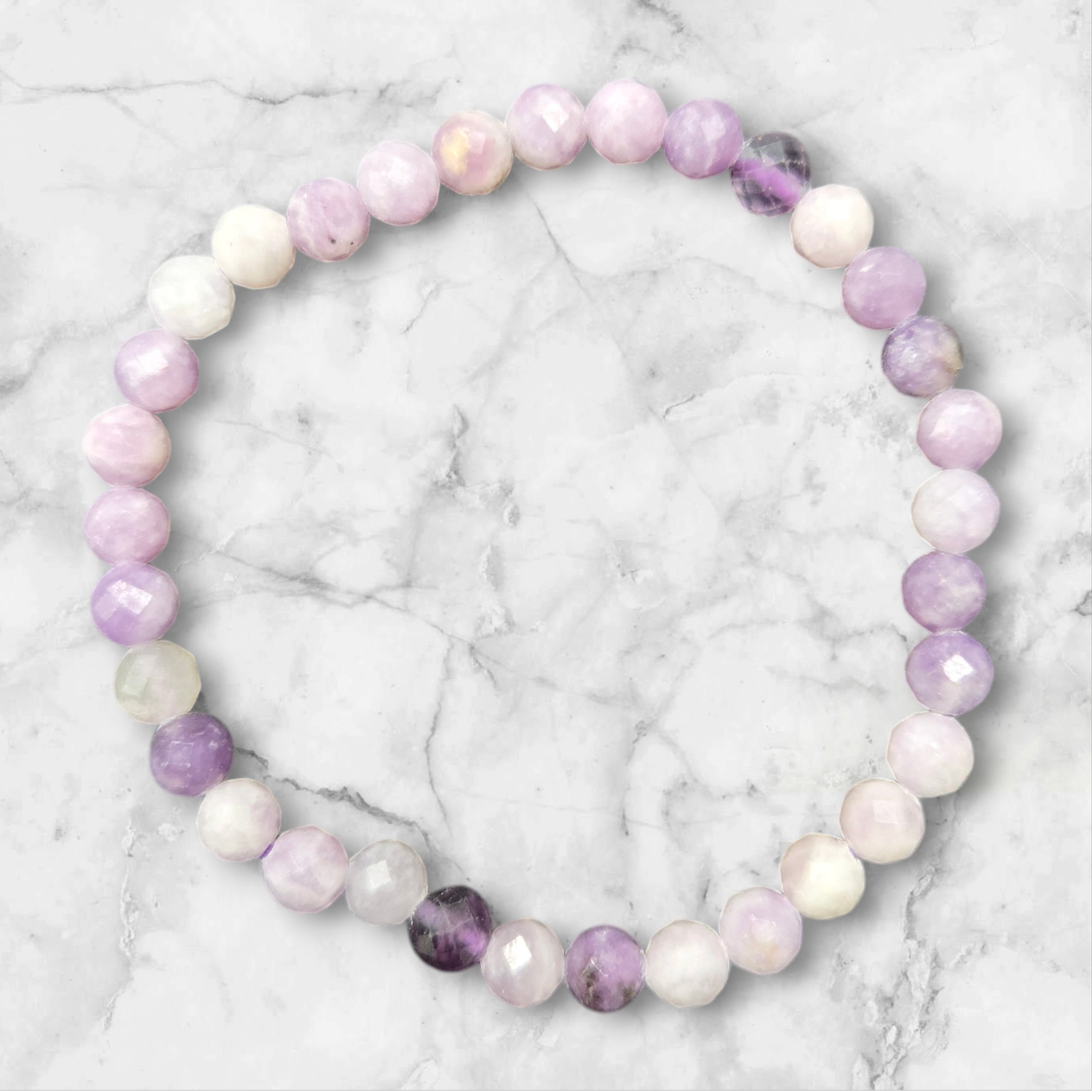LEPIDOLITE FACETED BRACELET 6MM