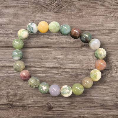 INDIAN AGATE 8MM BRACELET
