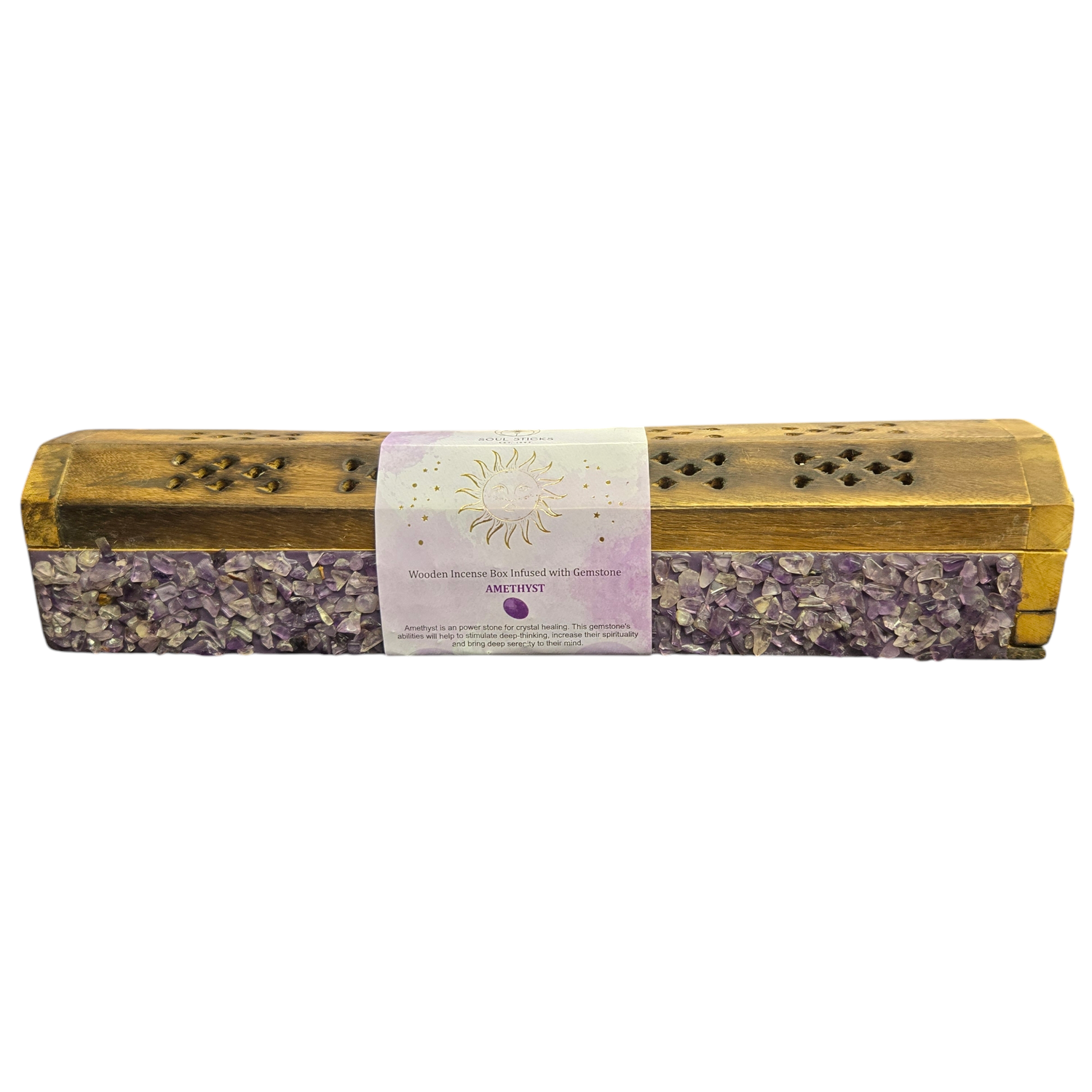 AMETHYST CRYSTALS INCENSE COFFIN
