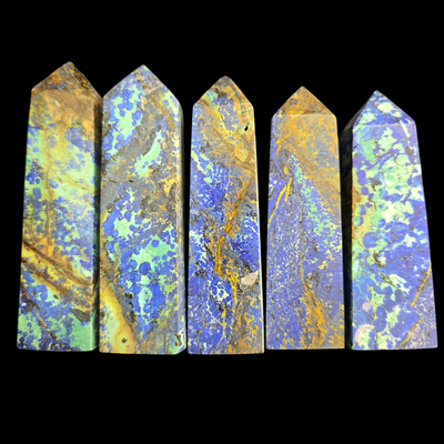 AZURITE/MALACHITE FOUR-SIDED TOWER