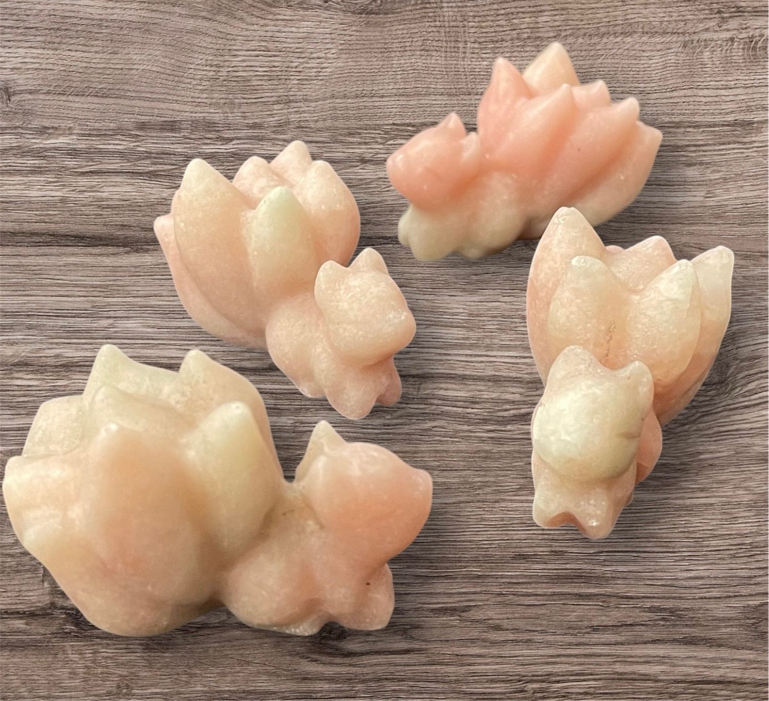 PINK OPAL NINE-TAIL FOX CARVING