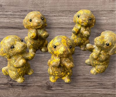 YELLOW JASPER PUPPY CARVING