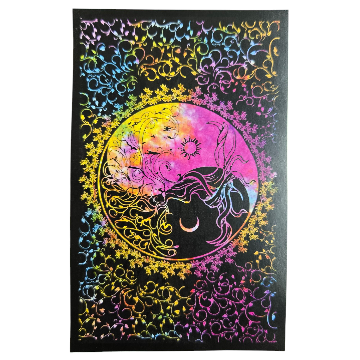 TIE DYE YIN YANG TREE OF LIFE TAPESTRY