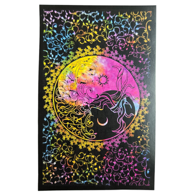 TIE DYE YIN YANG TREE OF LIFE TAPESTRY