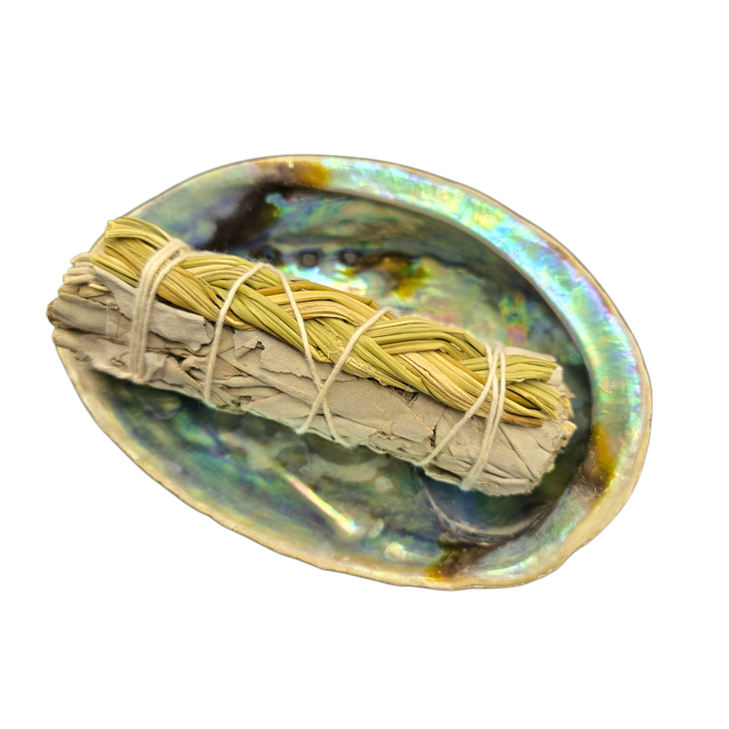 4" WHITE SAGE &amp; SWEETGRASS SMUDGE