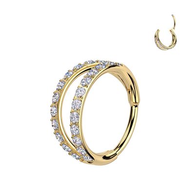 GR23 TITANIUM GEMS GOLD DOUBLE HINGE SEG 20G 5/16&quot;